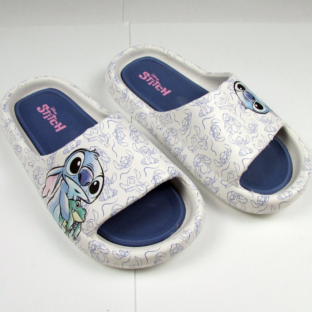 DISNEY STITCH SANDALS SLIDES WOMENS SIZE 7 GREAT FOR BIG KIDS GENTLY WORN NICE